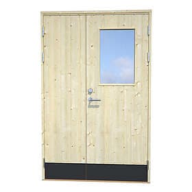 Skånska Byggvaror Förrådsdörr Obehandlad med glas 13 x 20 560018