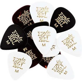 Ernie Ball EB-9178 Cellulose Picks Medium, Mixed Colors, 12