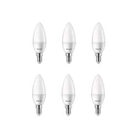 Philips LED-glödlampa Kerte 4,9W/827 (40W) 6-pack E14