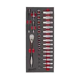 Milwaukee 4932479825 Steel Storage Hylsnyckelsats 32 delar, 3/8"