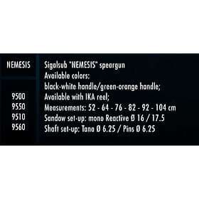 Nemesis Sigalsub Sling Speargun With Reel 64 Svart 64 cm