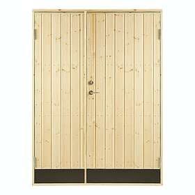 Jabo Dubbeldörr 10° Rak 15,3x19 Obehandlad rak panel inkl 2st dörrspärrar 25528