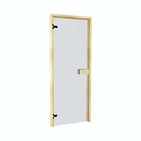 Thermory Bastudörr 7x19 med Klart Glas och Furukarm 10032