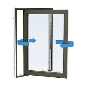 Skånska Byggvaror Energi Aluminium Sideswing-fönster 10, 16, Olivgrön 3400-3088