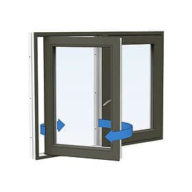 Skånska Byggvaror Energi Aluminium Sideswing-fönster 16, 13, Olivgrön 3402-4878