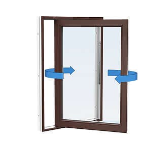 Skånska Byggvaror Energi Aluminium Sideswing-fönster 5, 13, Nötbrun 3400-3097