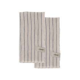 Ernst servetter 2-pack randig 40x40 cm Blå-beige