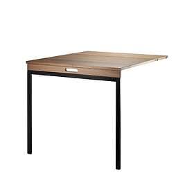 String hylla fällbord valnöt, svarta metallben