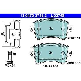 ATE Bromsbeläggssats. skivbroms 13.0470-2748.2