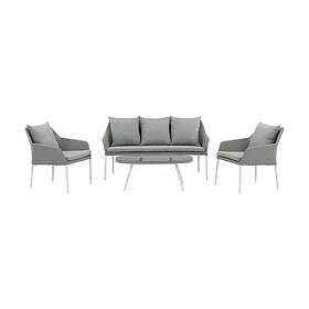 Venture Design Loungegrupp Sofia med Glasbord och Dynor Spoga Sofa Set- White / Grey 2077-400