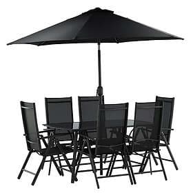 Venture Design Matgrupp Break med Parasoll Brekki Dining Set inc. Umbrella- Black Aluminium 2051-408