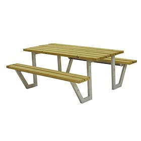 Plus Trädgårdsmöbel Grupp Wega Bord-/Bänkset 1770x1610x730/450 Tryckimpregnerad 187710-1