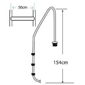 Gre Standard Inground Pool Ladder 3 Steps Silver