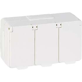 Schneider Electric Vägguttag Aqua Stark 16A 3-vägs med lock vit, 1835087