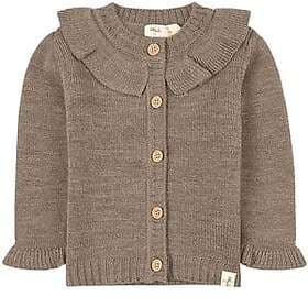Little Jalo Flounce Stickad Kofta Wood Brown 56 cm