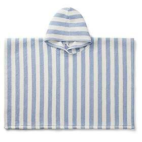 Liewood badponcho Paco 3-4 år, rand sky blue/creme