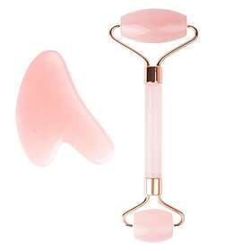 Brushworks Resin Rose Roller & Gua Sha Set med hudvård