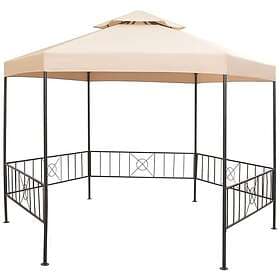 vidaXL Hexagonal Gazebo 323x265cm