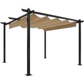 vidaXL Garden Gazebo with Retractable Roof 3x3m