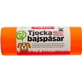 Dogman Extra Tjocka Bajspåsar med Knythandtag Orange 50-pack