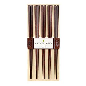 Kawai Ätpinnar Plain Wood 5-pack Brun