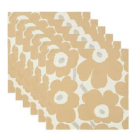 Marimekko Pieni Unikko Servett 43x43 6-pack Beige