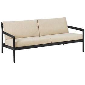 Ethnicraft Jack Outdoor Soffa Natur / Svartlackad Teak, 2-Sits Svart Teak