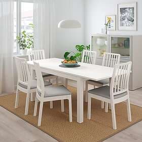 IKEA LANEBERG / EKEDALEN Bord och 4 stolar 130/190x80 cm