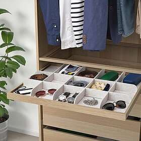 IKEA KOMPLEMENT Utdragbart hyllplan med avdelare 75x58 cm