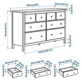 IKEA HEMNES Byrå med 8 lådor 160x96 cm