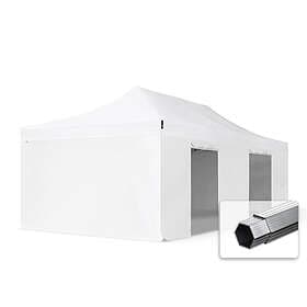 TOOLPORT Professional 4x8 m snabbtält, aluminium, med sidodelar