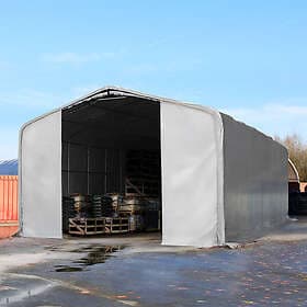 TOOLPORT Vikinger 8x12 m tälthall - 4,0 m sidohöjd med 4,0x4,7 m port, PVC