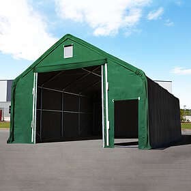 TOOLPORT Everest 10x20 m tälthall - 3,0 m sidohöjd med 4,0x4,0 m port, PVC brandsäker