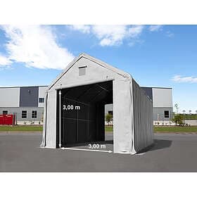 TOOLPORT Everest 4x8 m tälthall - 3,0 m sidohöjd med 3,0x3,0 m port, PVC brandsäker