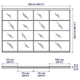 IKEA SKYTTA / FÄRVIK Skjutdörrskombination 326x205 cm