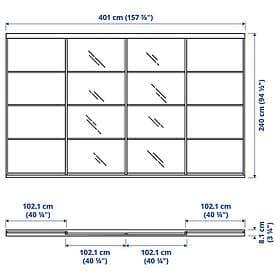 IKEA SKYTTA / MEHAMN/AULI Skjutdörrskombination 401x240 cm