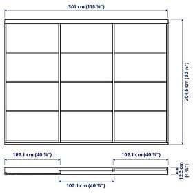 IKEA SKYTTA / SVARTISDAL Skjutdörrskombination 301x205 cm