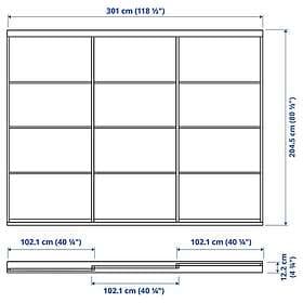 IKEA SKYTTA / TJÖRHOM Skjutdörrskombination 301x205 cm