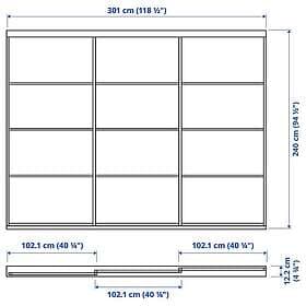 IKEA SKYTTA / TJÖRHOM Skjutdörrskombination 301x240 cm