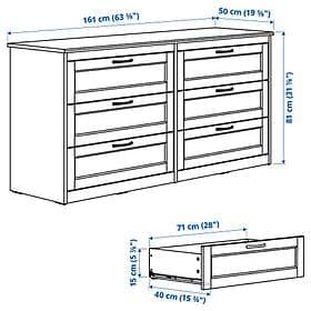 IKEA SONGESAND Sovrumsmöbler, set om 4 160x200 cm