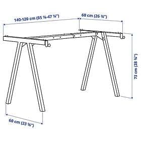 IKEA TROTTEN Underrede för bordsskiva 140/160 cm