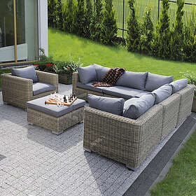 Patio Möbelset för trädgård i konstrotting Dorothee cappuccino