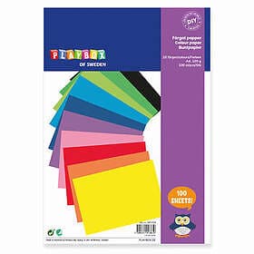 Playbox Färgade papper A4, 80 gr, 100 ark