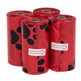 Zooplus Hundbajspåsar med doft 4 rullar à 15 påsar röd, Ros