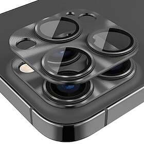 Hat Prince Aluminium Kameraskydd iPhone 14 Pro/iPhone 14 Pro Max Svart