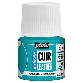 Pebeo Cuir Leather 45ml läderfärg – Turkos, matt satin-finish