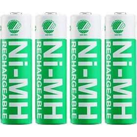 Deltaco laddbara AA-batterier, 2500mAh, Svanenmärkt, 4-pack