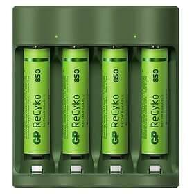 GP Batteries ReCyko Batteriladdare Everyday 4x 850 mAh AAA på köpet Grön