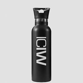 ICANIWILL Stainless Steel Water Bottle Black w. White logo 600ml