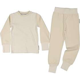 Geggamoja Tvådelad pyjamas Beige/vit 122/128